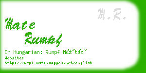 mate rumpf business card